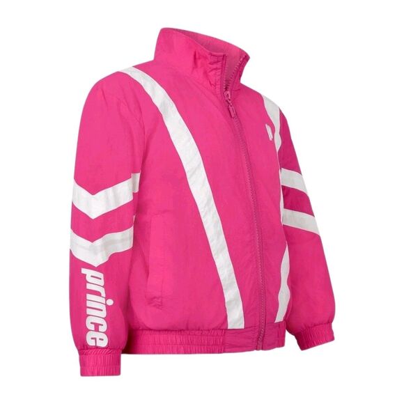 Prince Jacket Girls Size 10/12 Pink Track Jacket Full Zip Baseline Windbreaker - Picture 2 of 9